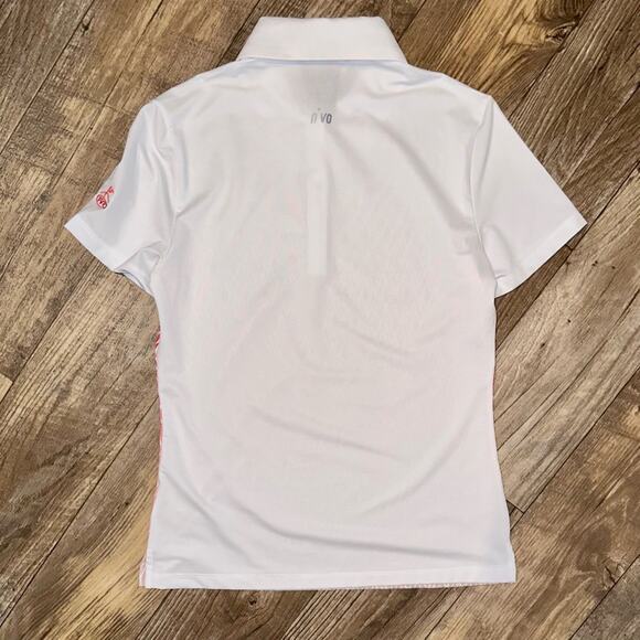 Nivo Sport Breeze Collection Bryce Diamond Print White Pink Polo Size Small - Picture 10 of 14